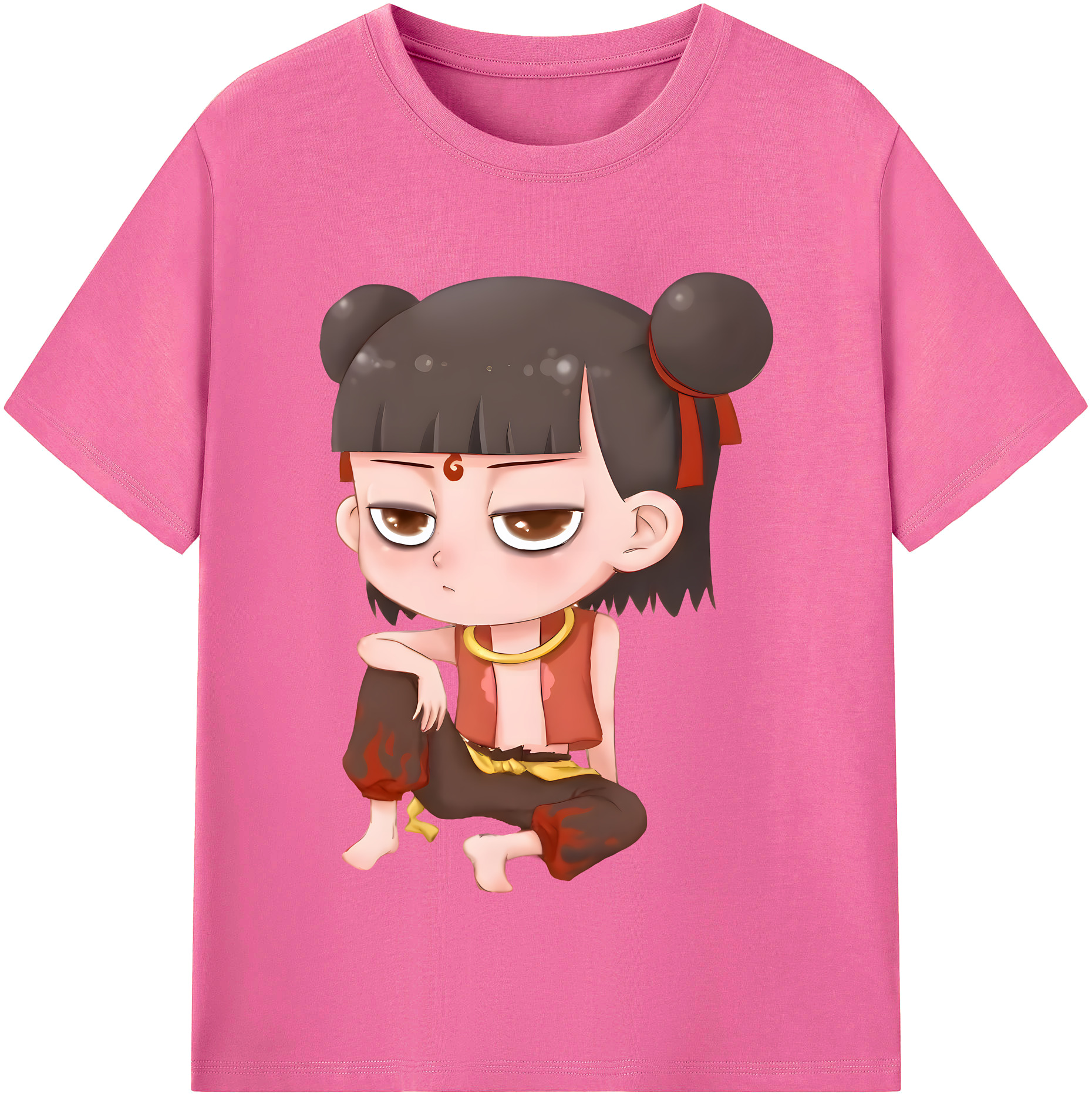 （画像用） Ne Zha 2 ナタ 魔童の大暴れ レディースカジュアルプリントTシャツ（綿100％）
